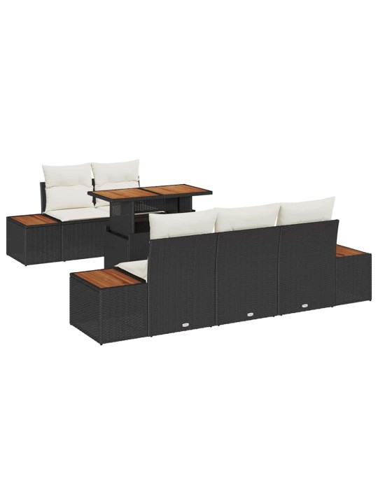 Dārza ēdamgalds 6 pcs melna un beigē 100 x 55 x 73 cm
