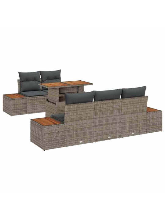 Dārza ēdamgalds 6 pcs pelēks un brūns 100 x 55 x 73 cm