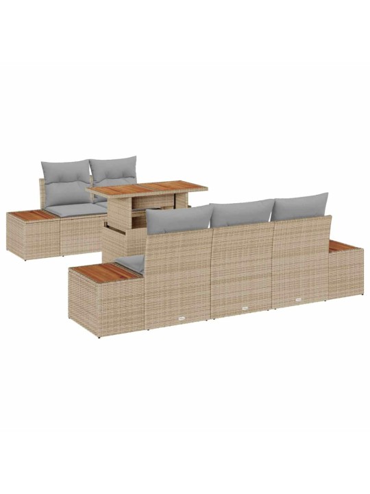 Dārza ēdamgalds 6 pcs bēšs un pelēks 100 x 55 x 73 cm