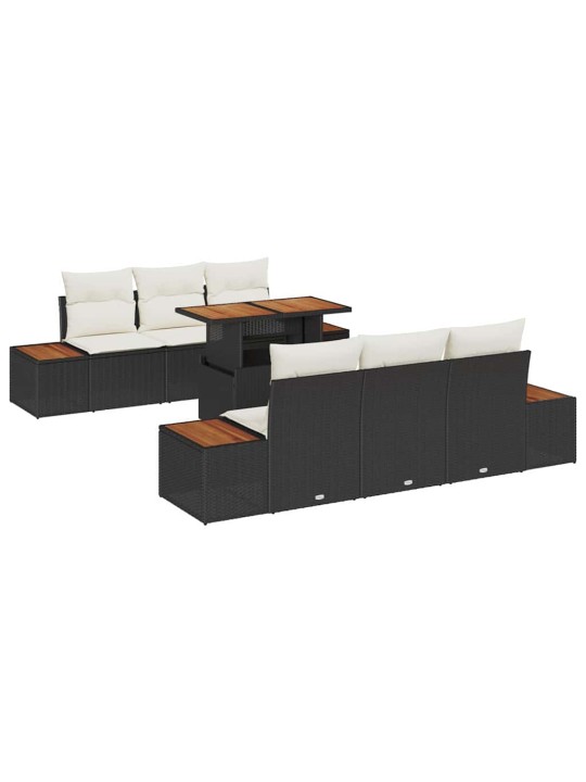 Dārza ēdamgalds 7 pcs melna un beigē 100 x 55 x 73 cm
