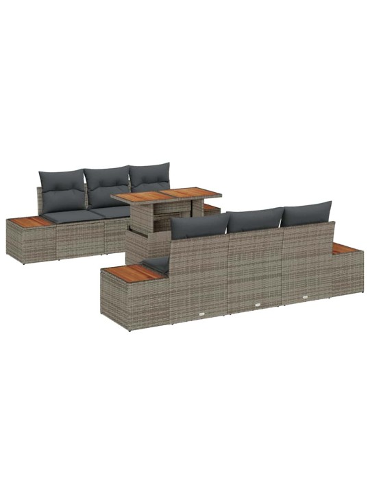 Dārza ēdamgalds 7 pcs pelēks un brūns 100 x 55 x 73 cm