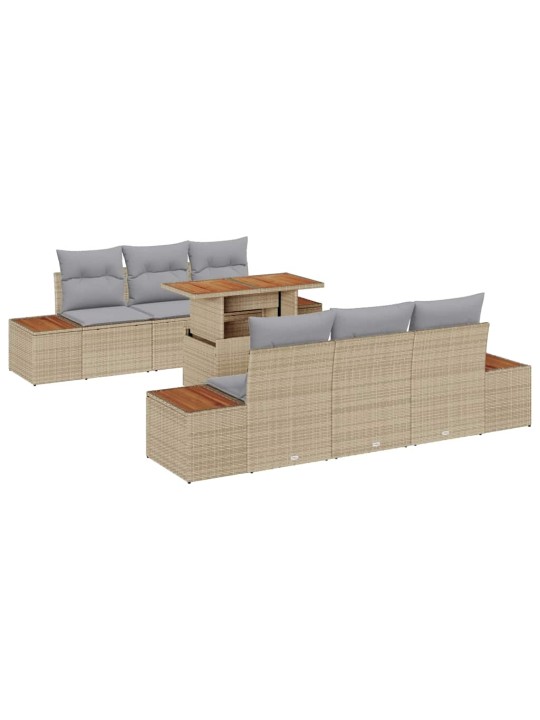 Dārza ēdamgalds 7 pcs bēšs un pelēks 100 x 55 x 73 cm
