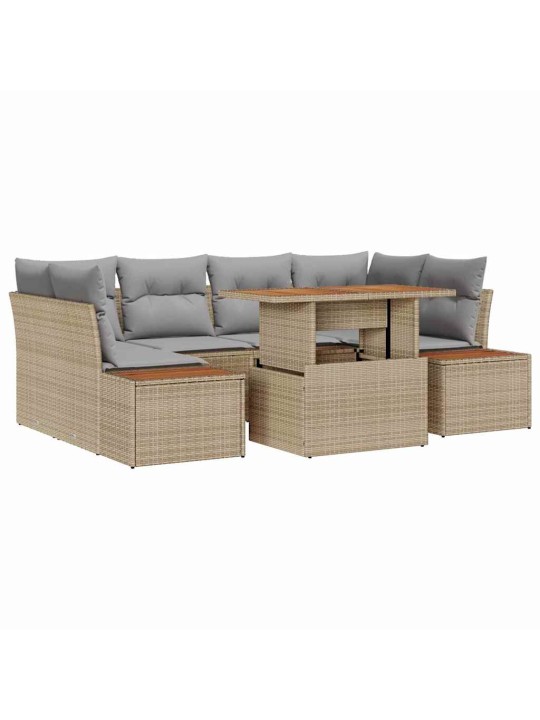 Dārza ēdamgalds 7 pcs bēšs un pelēks 100 x 55 x 73 cm