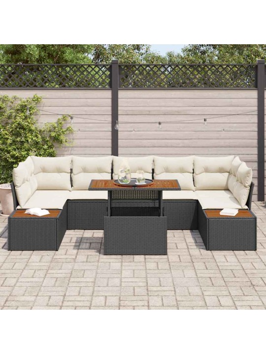 Dārza ēdamgalds 8 pcs melna un beigē 100 x 55 x 73 cm