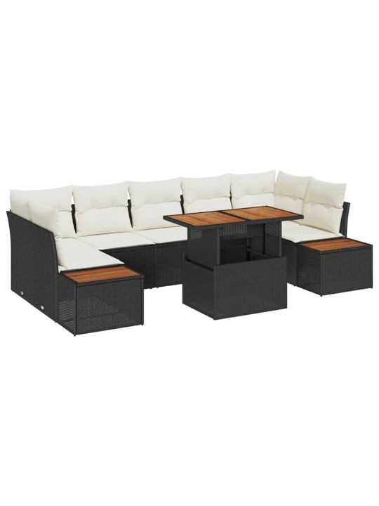 Dārza ēdamgalds 8 pcs melna un beigē 100 x 55 x 73 cm