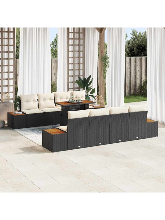 Dārza ēdamgalds 9 pcs melna un beigē 100 x 55 x 73 cm