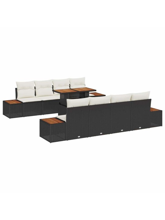 Dārza ēdamgalds 9 pcs melna un beigē 100 x 55 x 73 cm
