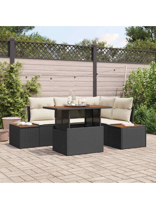 Dārza ēdamgalds 5 pcs melna un beigē 100 x 55 x 73 cm