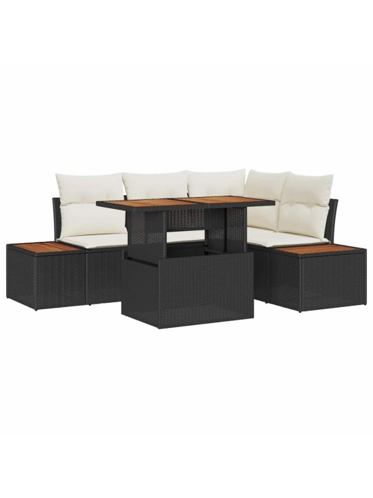 Dārza ēdamgalds 5 pcs melna un beigē 100 x 55 x 73 cm
