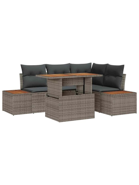 Dārza ēdamgalds 5 pcs pelēks un brūns 100 x 55 x 73 cm