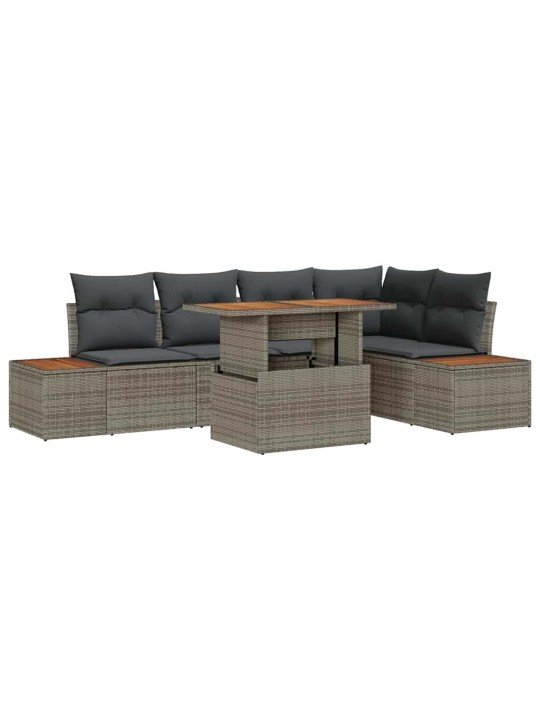 Dārza ēdamgalds 6 pcs pelēks un brūns 100 x 55 x 73 cm