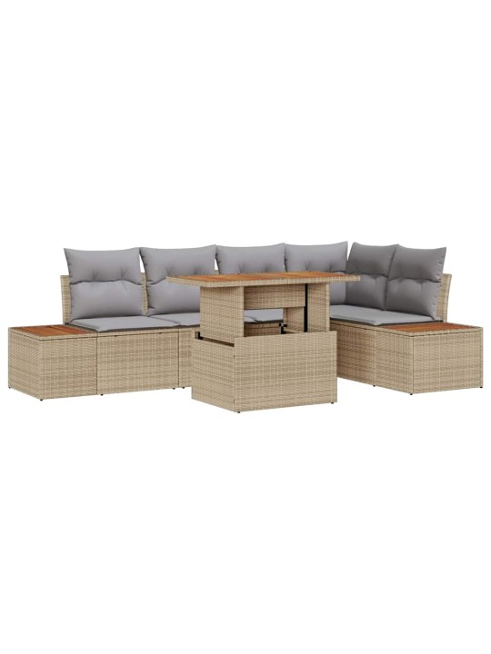 Dārza ēdamgalds 6 pcs bēšs un pelēks 100 x 55 x 73 cm