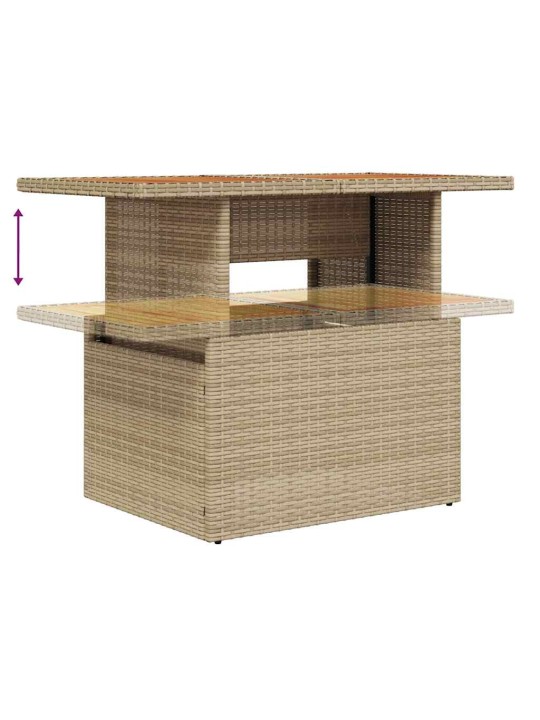 Dārza ēdamgalds manuāls 6 pcs beige, krēmkrāsa 100 x 55 x 73 cm