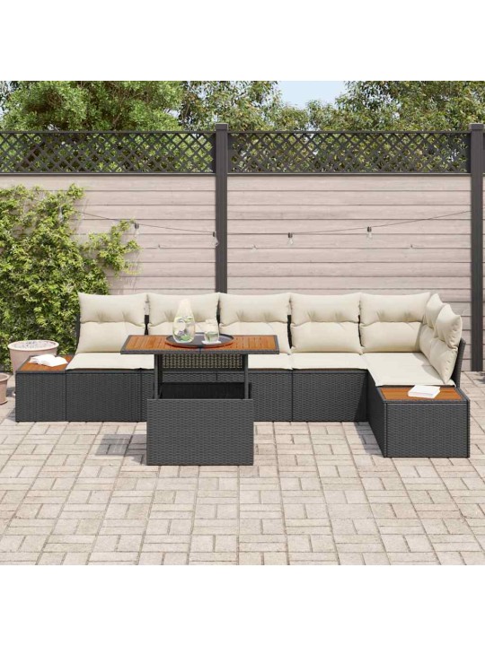 Dārza ēdamgalds 7 pcs melna un beigē 100 x 55 x 73 cm