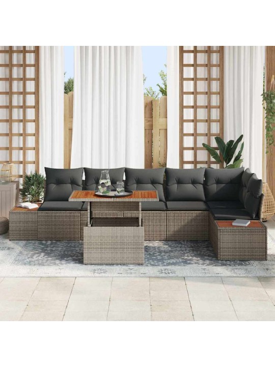 Dārza ēdamgalds 7 pcs pelēks un brūns 100 x 55 x 73 cm