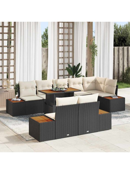 Dārza ēdamgalds 9 pcs melna un beigē 100 x 55 x 73 cm