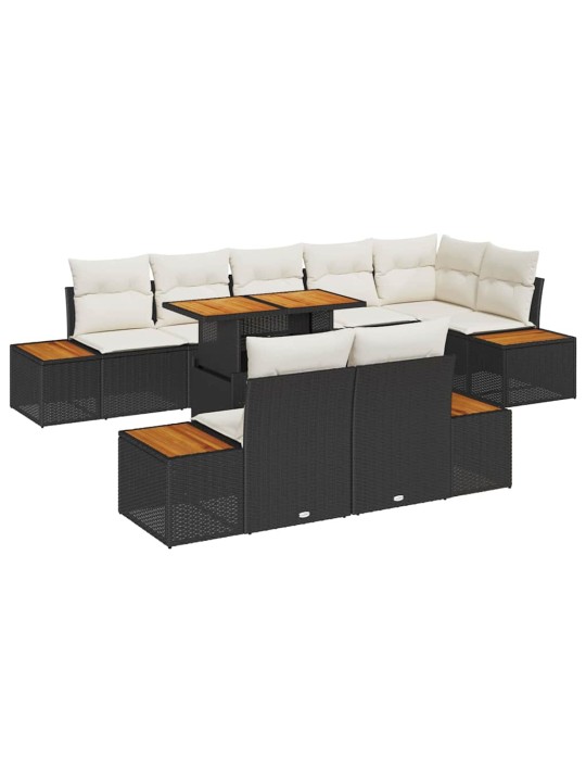 Dārza ēdamgalds 9 pcs melna un beigē 100 x 55 x 73 cm