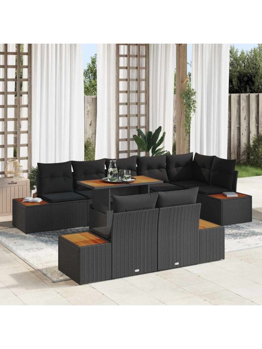 Dārza ēdamgalds 9 pcs melns un brūns 100 x 55 x 73 cm