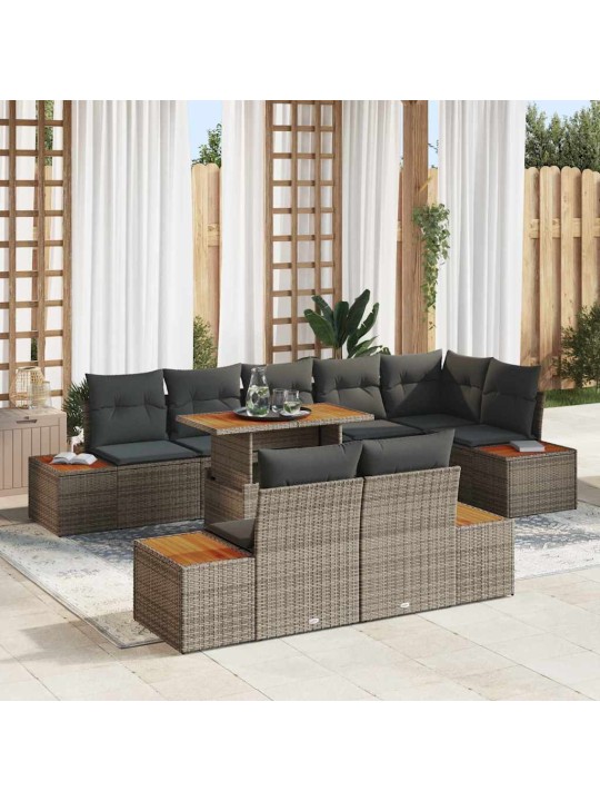 Dārza ēdamgalds 9 pcs pelēks un brūns 100 x 55 x 73 cm