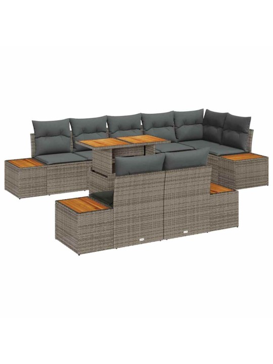 Dārza ēdamgalds 9 pcs pelēks un brūns 100 x 55 x 73 cm