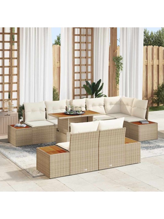 Dārza ēdamgalds 9 pcs bēšs un krēms 100 x 55 x 73 cm