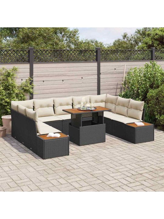 Dārza ēdamgalds 10 pcs melna un beigē 100 x 55 x 73 cm