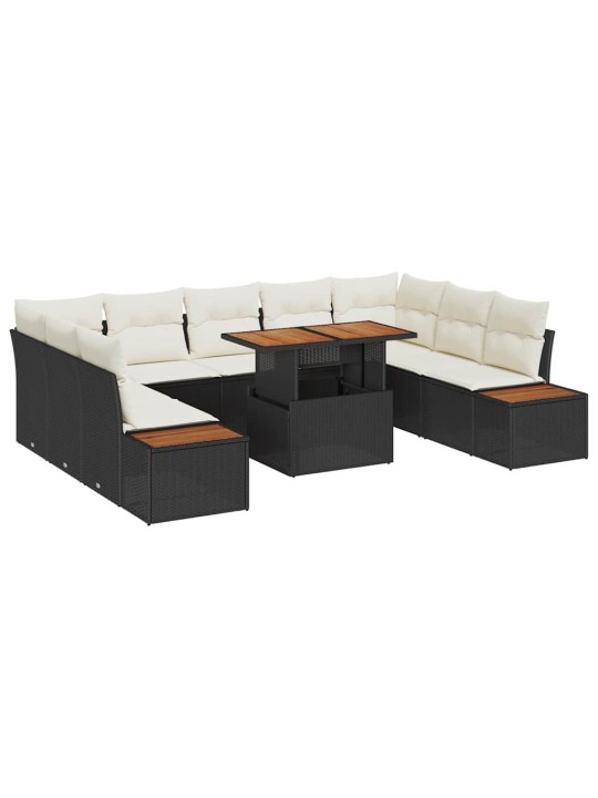 Dārza ēdamgalds 10 pcs melna un beigē 100 x 55 x 73 cm