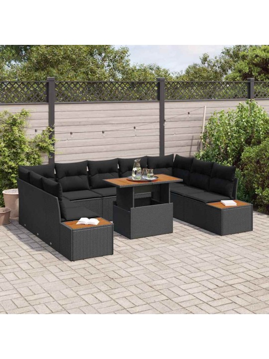 Dārza ēdamgalds 10 pcs melns un brūns 100 x 55 x 73 cm