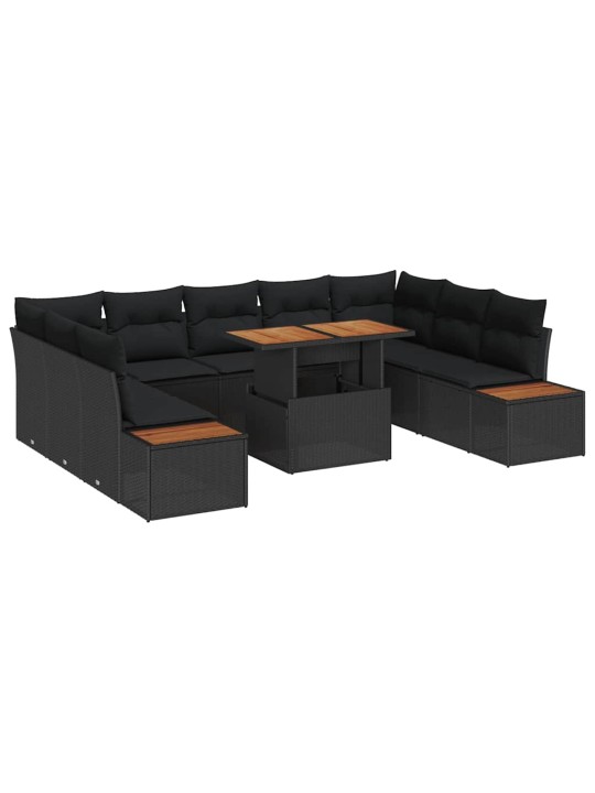 Dārza ēdamgalds 10 pcs melns un brūns 100 x 55 x 73 cm