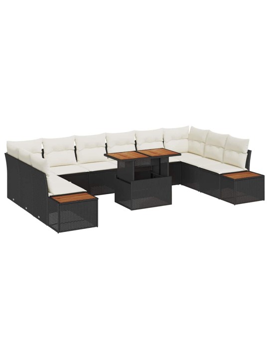 Dārza ēdamgalds 11 pcs melna un beigē 100 x 55 x 73 cm