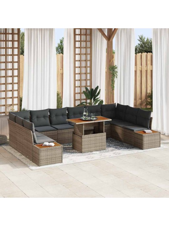 Dārza ēdamgalds 11 pcs pelēks un brūns 100 x 55 x 73 cm