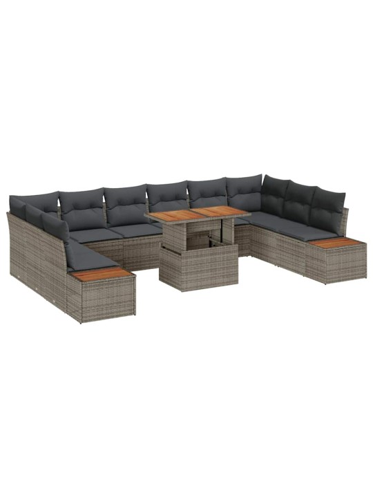 Dārza ēdamgalds 11 pcs pelēks un brūns 100 x 55 x 73 cm