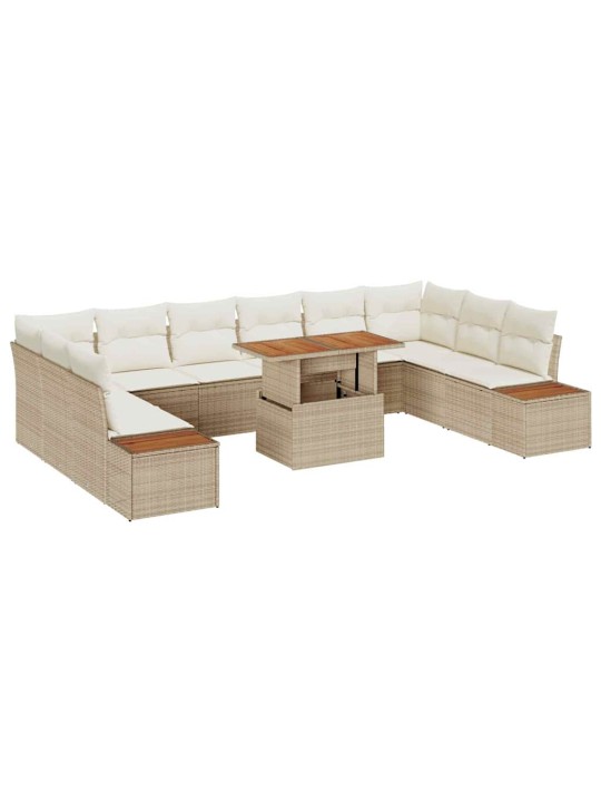 Dārza ēdamgalds 11 pcs bēšs un krēms 100 x 55 x 73 cm