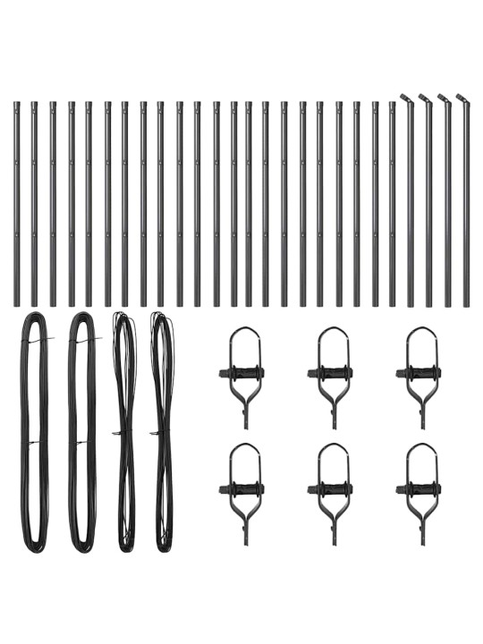 Žoga āķis 26 pcs pelēka 3.2 x 3.2 x 80 cm tērauds