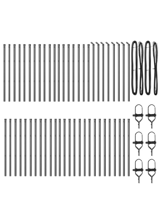 Žoga āķis 52 pcs pelēka 3.2 x 3.2 x 80 cm tērauds