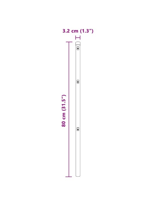 Žoga āķis 52 pcs pelēka 3.2 x 3.2 x 80 cm tērauds