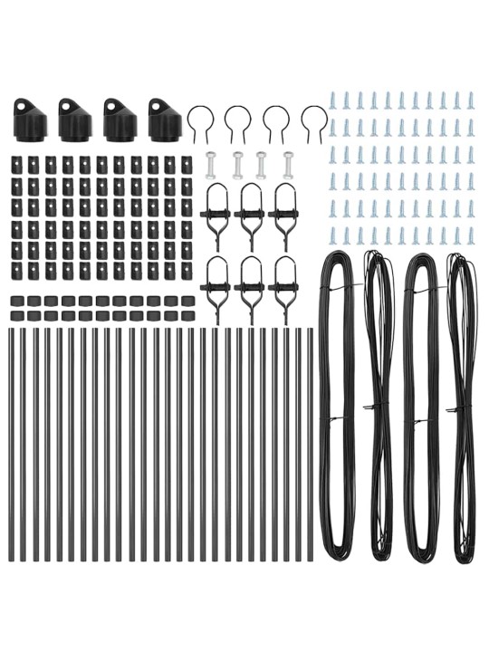 Žoga āķis 26 pcs pelēka 3.2 x 3.2 x 100 cm tērauds