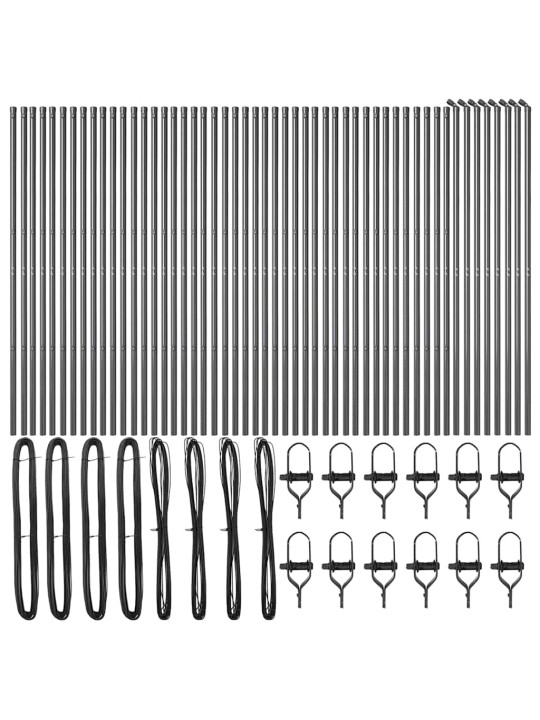 Žoga āķis 52 pcs pelēka 3.2 x 3.2 x 150 cm tērauds
