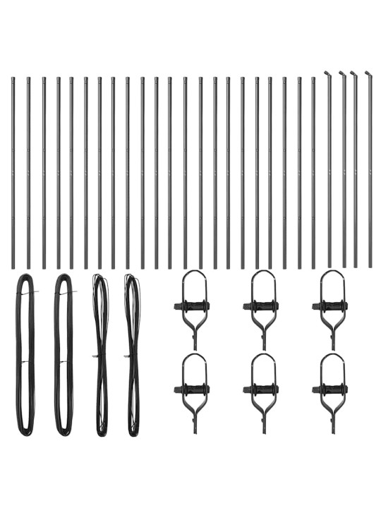 Žoga āķis 26 pcs pelēka 3.2 x 3.2 x 170 cm tērauds