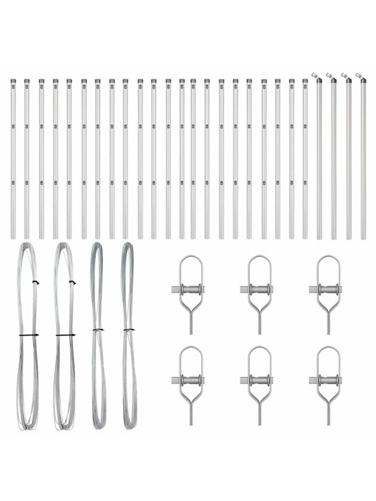 Žoga āķis 26 pcs sudraba 3.2 x 3.2 x 80 cm tērauds
