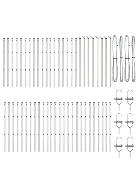 Žoga āķis 52 pcs sudraba 3.2 x 3.2 x 100 cm tērauds