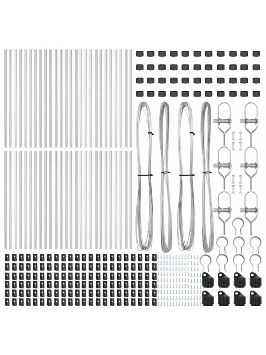 Žoga āķis 52 pcs sudraba 3.2 x 3.2 x 100 cm tērauds
