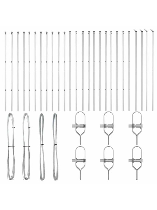 Žoga āķis 26 pcs sudraba 3.2 x 3.2 x 150 cm tērauds