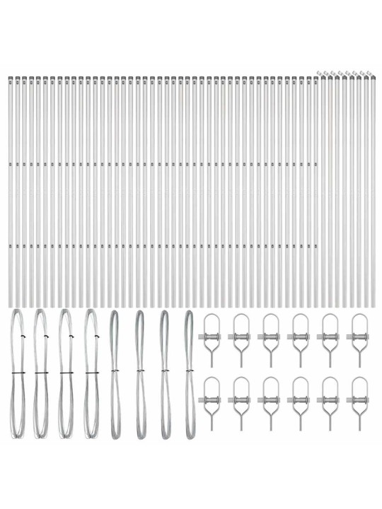 Žoga āķis 52 pcs sudraba 3.2 x 3.2 x 150 cm tērauds