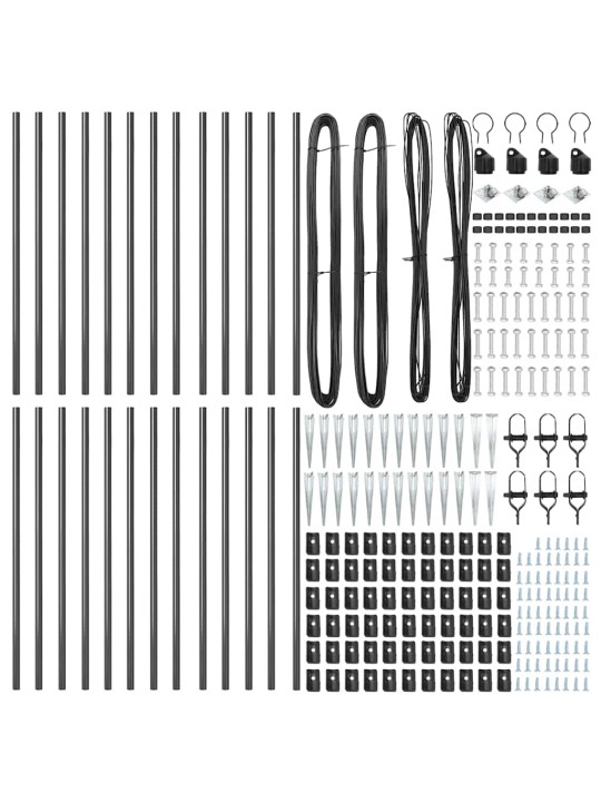 Žoga āķis 26 pcs sudraba 3.2 x 3.2 x 80 cm tērauds