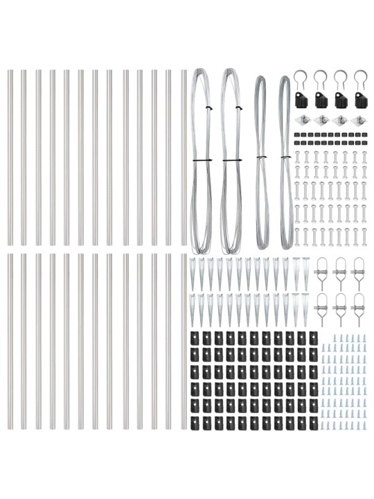 Žoga āķis 26 pcs sudraba 3.2 x 3.2 x 80 cm tērauds