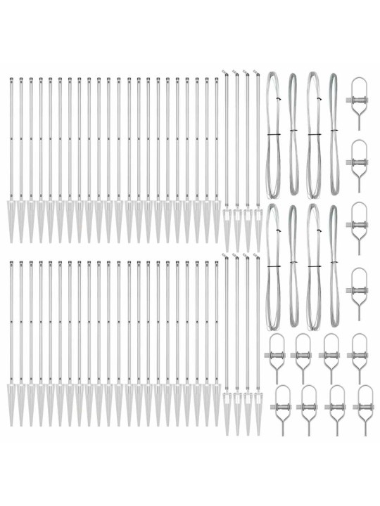 Žoga āķis 52 pcs sudraba 3.2 x 3.2 x 100 cm tērauds