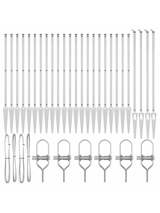 Žoga āķis 26 pcs sudraba 3.2 x 3.2 x 180 cm tērauds