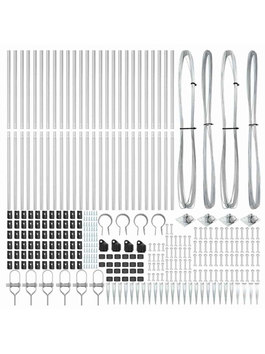 Žoga āķis 26 pcs sudraba 3.2 x 3.2 x 180 cm tērauds