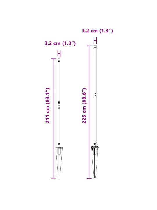 Žoga āķis 26 pcs sudraba 3.2 x 3.2 x 180 cm tērauds